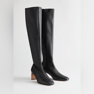 &Other Stories tall real leather sock boots sz 6